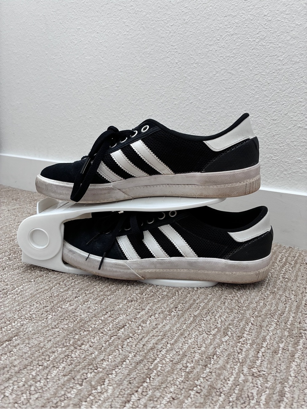 adidas Kids Black and White Three-Stripe Sneakers